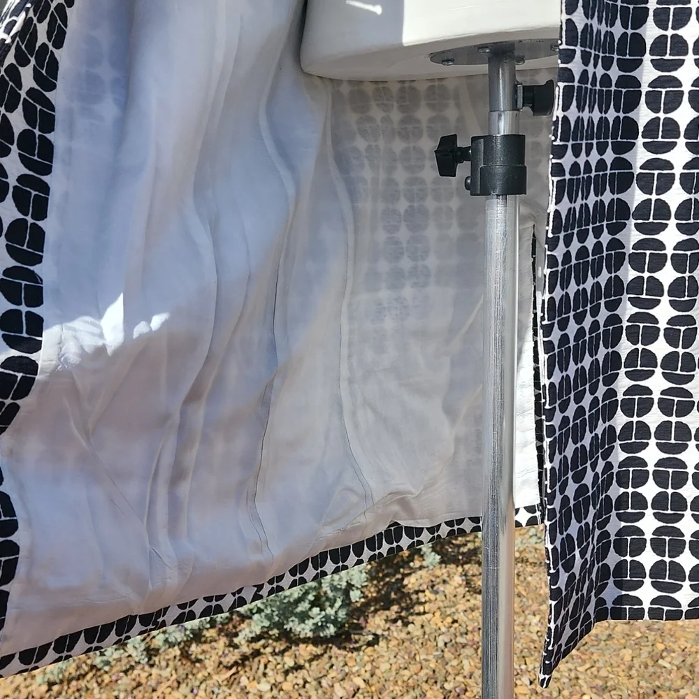 NINE WEST Black White Topper Long Jacket XS Peacoat Driving Coat Retro Mod Vibe - Picture 9 of 16